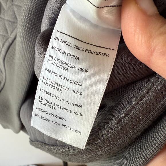 UNTUCKit Size L Gray/green & black half snap button up quilted pullover sweater - Picture 7 of 9